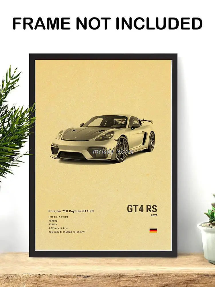 Vintage Classic Car Posters - Home Decor